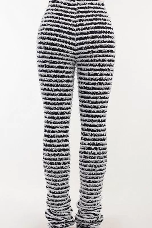 Woolen Striped Sexy Slim Pants