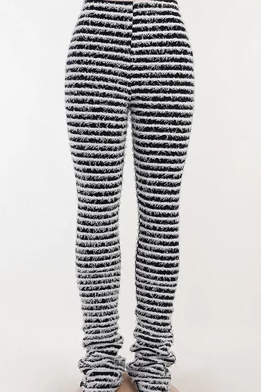 Woolen Striped Sexy Slim Pants