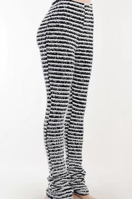 Woolen Striped Sexy Slim Pants